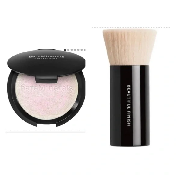 Bare Minerals Highlighter in WHIMSY & Beautiful Finish Foundation Brush - Picture 1 of 10